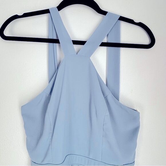 Lulus Air of Romance Halter Maxi Dress Large Light Blue Bridesmaid Romantic - Picture 11 of 13